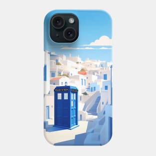 Dr Who Travel Poster Santorini Phone Case