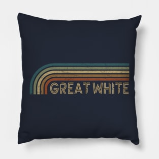 Great White Retro Stripes Pillow