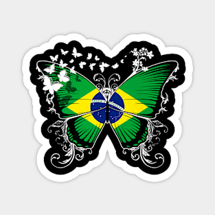 Brazilian Flag Butterfly Magnet