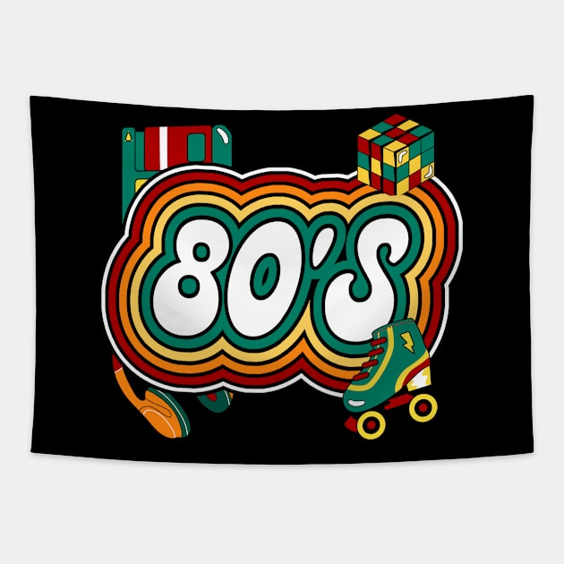 Born In The 80'S-Retro Birthday Gift Tapestry by Indieteesandmerch