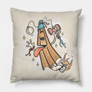 Funny Kasa Obake playing Kenda, Japanese Old school Toys Pillow