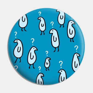 Questionable Birds - Funny Cartoon Penguins Pin