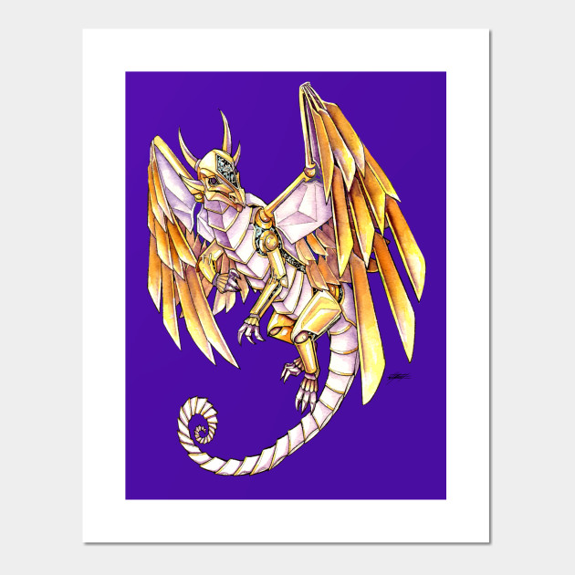 Golden Clockwork Dragon Steampunk Posters And Art Prints