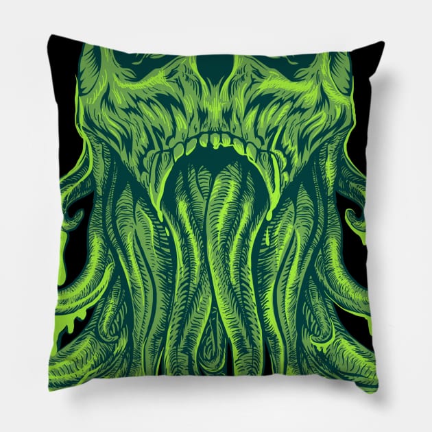 Skull Octopus Pillow by three.gu