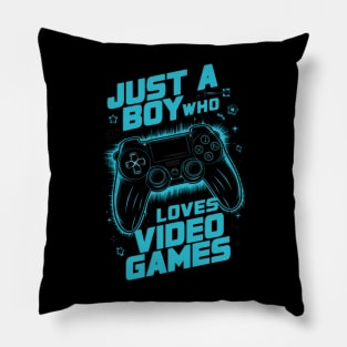 just a boy who loves videogames Pillow