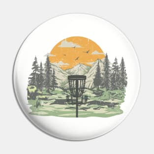 DISC GOLF Mountain | Disc Golf Basket against Mountain Outdoor Background Pin