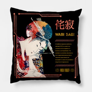 Wabi Sabi Meaning Zen Buddhism Geisha Saying Japanese Philosophy Kanji Characters 634 Pillow