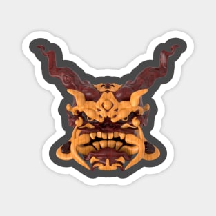 Oni mask (wood) Magnet