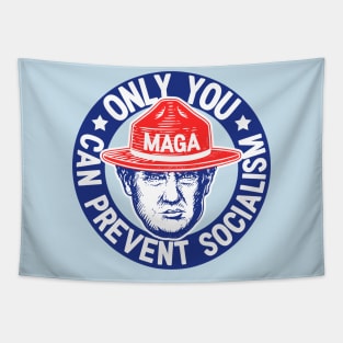 Anti Socialism | Only You Can Prevent Socialism | White Stroke Tapestry