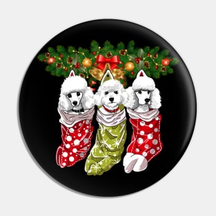 Poodles Socks Christmas Gifts Dogs Lovers Pin