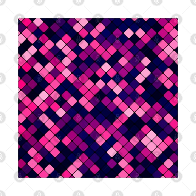 Retro Pink and Blue Geometric Pattern by thesnowwhyte