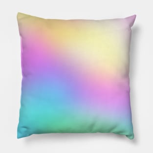 Rainbow Colors Abstract Blurry Gradient Ombre Soft Tie Dye Look Pillow