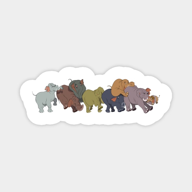 jungle book elephants Magnet by artbdog