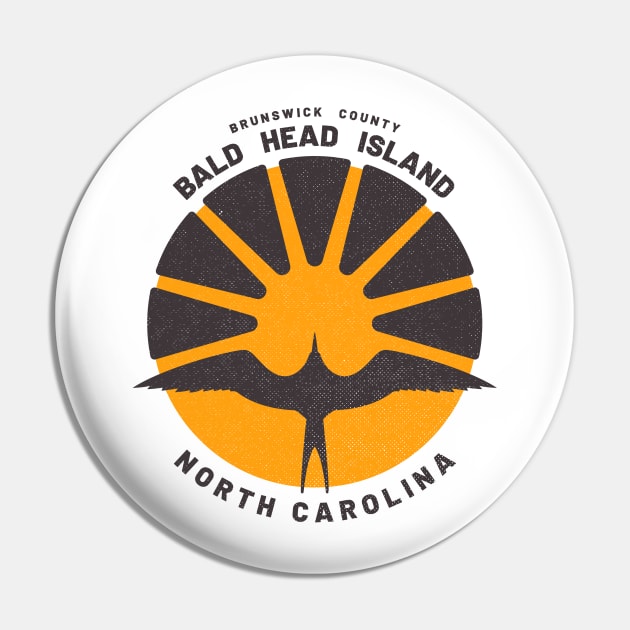 Bald Head Island, NC Bird Sunrise Summer Vacation Pin by Contentarama