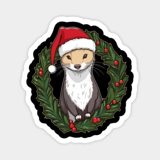 Weasel Christmas Magnet