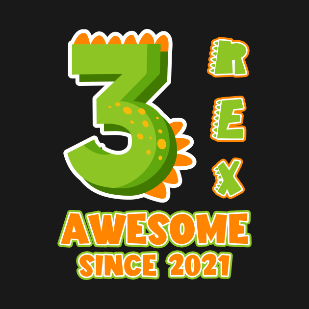3rd Birthday Dinosaurs Themed Bday Gift For Boys Kids by truong-artist-C