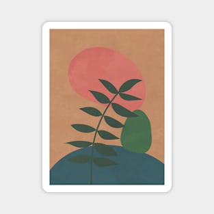 Colorful Scandi - Botanical Leaves 2 Magnet