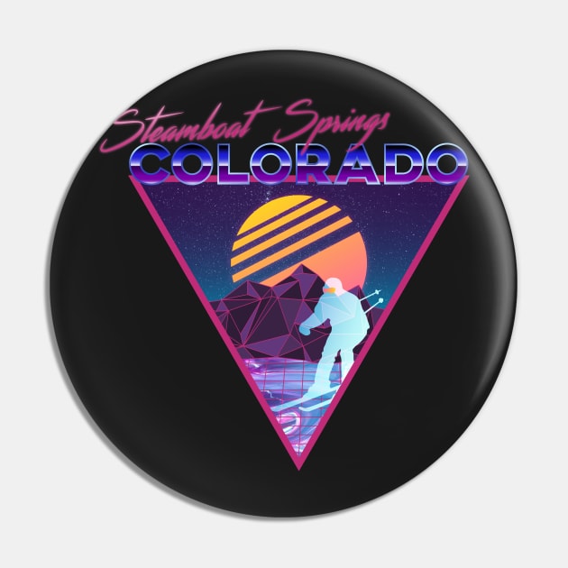 Retro Vaporwave Ski Mountain | Steamboat Springs Colorado | Shirts, Stickers, and More! Pin by KlehmInTime