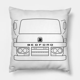 Vintage 1970s Bedford KM lorry black outline graphic Pillow