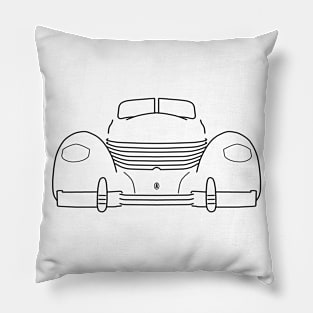 1936 Cord 810 classic American automobile black outline graphic Pillow