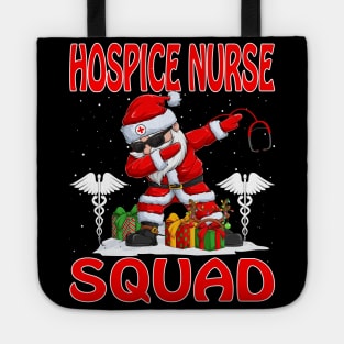 Christmas Hospice Nurse Squad Reindeer Pajama Dabing Santa Tote