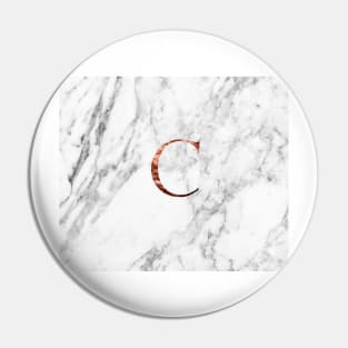 Monogram rose marble C Pin