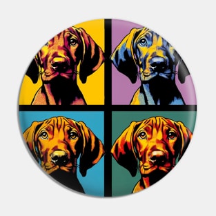 Pop Retro Vizsla Art Painting - Cute Puppy Pin