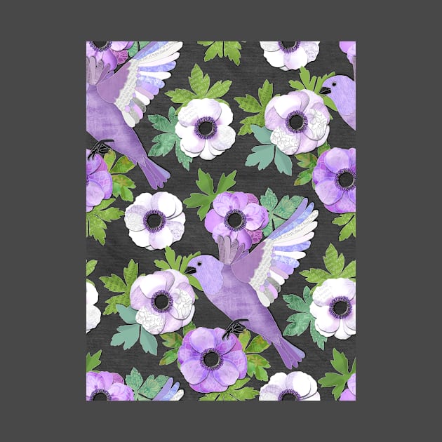 Purple Paper Anemone Collage by micklyn