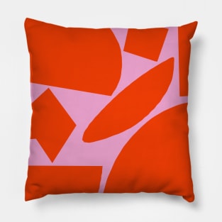 Orange Pink Abstract Shapes Pillow