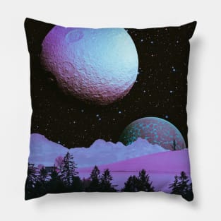 Violet Nights - Space Collage, Retro Futurism, Sci-Fi Pillow