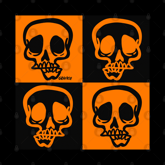 Halloween Skull Checkers by Jan Grackle