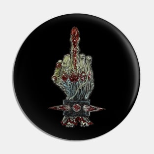 Zombie Metal Severed Hand  'The Finger' Pin