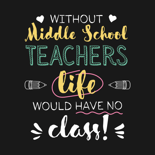 Without Middle School Teachers Gift Idea - Funny Quote - No Class by BetterManufaktur