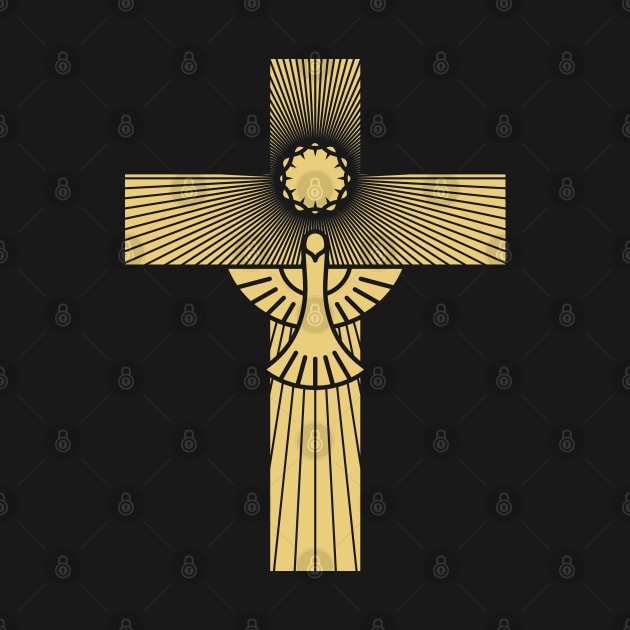 Christian cross and dove - a symbol of the Spirit by Reformer