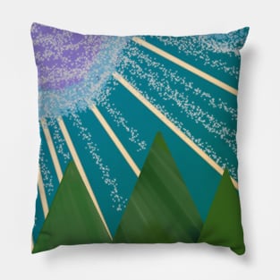 Mountains digital  art with wind Pillow