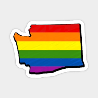 Rainbow Washington Outline Magnet