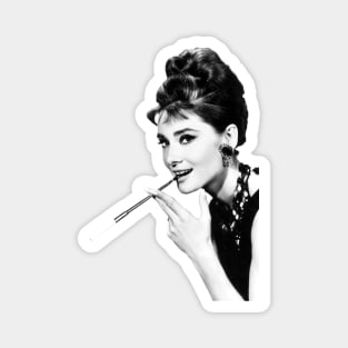 Audrey Hepburn Smokes Magnet