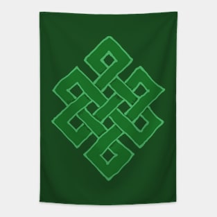 Green Eternity Knot Tapestry