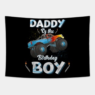 Daddy Of The Birthday Boy Monster Truck Bday Men Dad Papa Tapestry