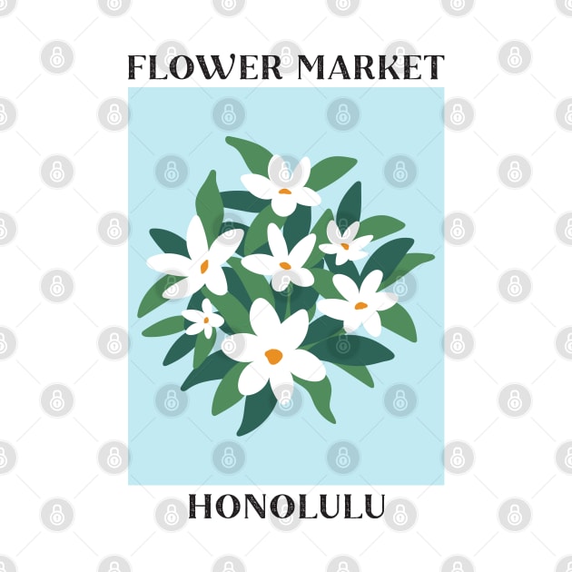 Flower Market Honolulu White Jasmine by hwprintsco