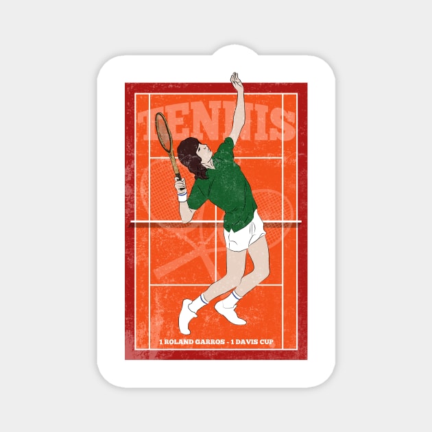 Panatta Tennis Hero Player Vintage Magnet by TEEWEB