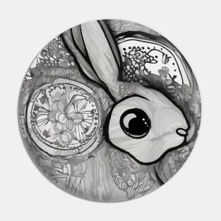 Rabbit with the flowers Pin