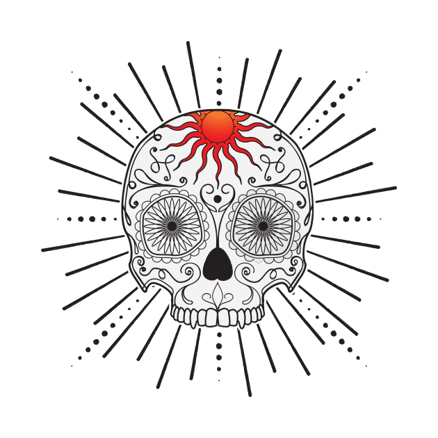 Neo-Trad Sugar Skull Tattoo by HibiscusDesign