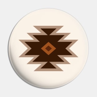 Aztec Single Motif Art Browns Rust Cream Pin