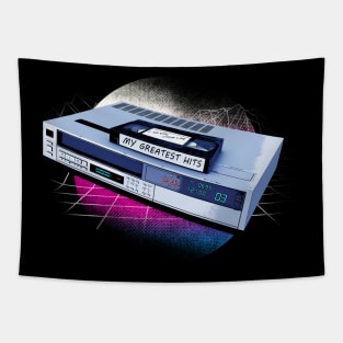 Retro VCR Sunset Greatest Hits VHS Tapestry