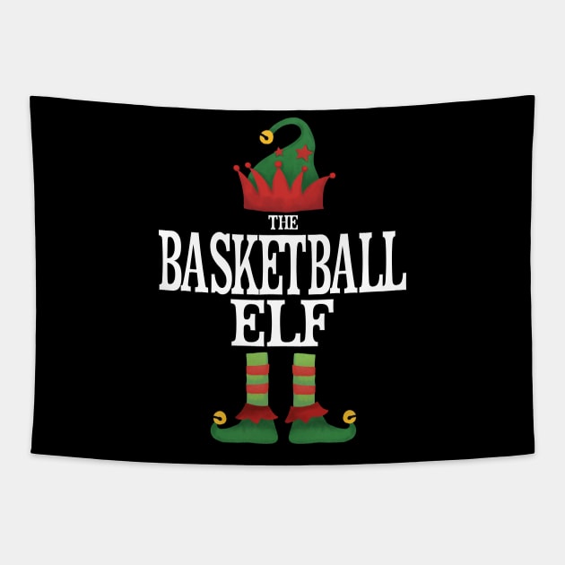 Basketball Elf Matching Family Group Christmas Party Pajamas Tapestry by uglygiftideas