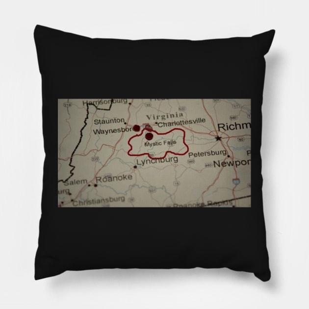 Mystic falls map Pillow by DiorBrush