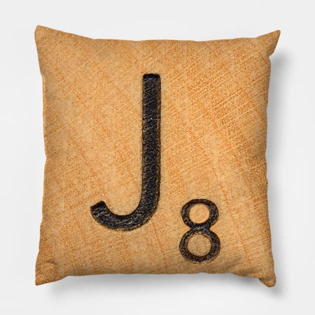 Scrabble Tile 'J' Pillow by RandomGoodness