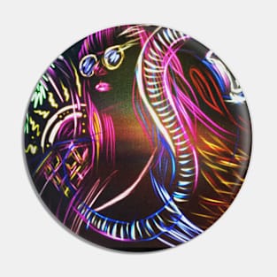Neon Girl Dragon Pin