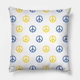 Ukrainian design| Peace sign in Ukraine flag color pattern Pillow